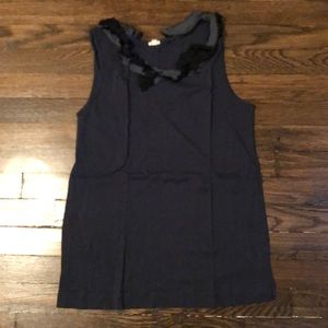 Jcrew navy blue tank with collar detail